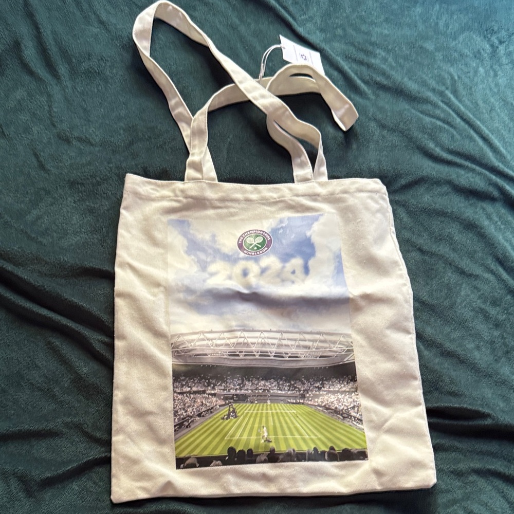 Wimbledon 2024 Canvas Tote Bag - White - Picture 2 of 5